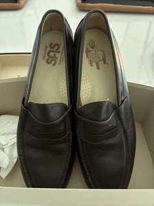 SAS Mens Penny Calf Loafers Size 12-brown  - Picture 1 of 5