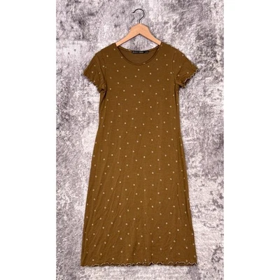 Vestido Camiseta Gudrun Sjoden Pequeño Mujer Verde Lunares Volantes Borde Hasta la Rodilla Foto 1 de 4