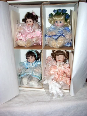 Marie Osmond Porcelain Tiny Tot Collector Dolls qty 4 in  NIB *  With COA - Image 1 of 4