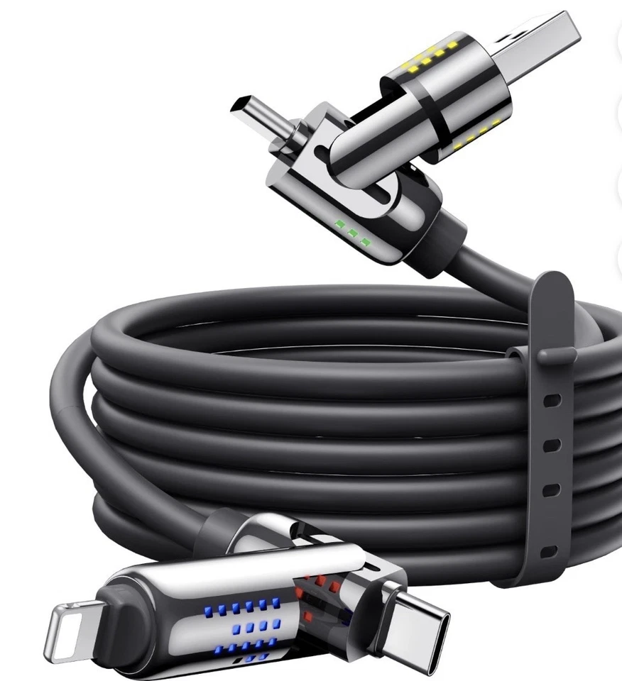 5 Pack 4in1 USB Type C iPhone Fast Charger  Android Samsung iPhone 240w New 6ft - Image 1 of 4