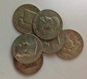 Circ. D 1961 Franklin mezzo dollaro 90% argento moneta USA prezzo per moneta - Foto 1 di 1