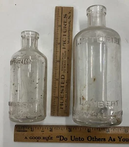 Lote de 2 frascos de vidrio Listerine antiguos boticario medicina - Imagen 1 de 10