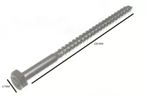 Viti per carrozze testa esagonale Bzp M10 10 mm per 150 mm confezione da 4 - Foto 1 di 1