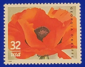 Scott #3069 Georgia O'Keefe - Artist - Red Poppy 32c - 1996 Mint NH Single  - Picture 1 of 1