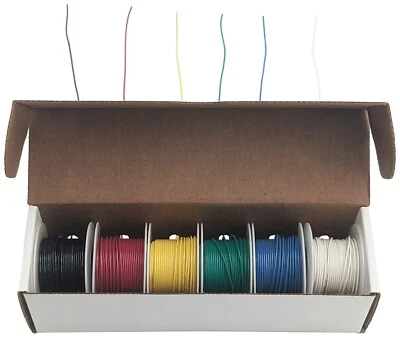 ELECTRONIX EXPRESS Solid 26 Gauge Hook Up Wire Kit - Includes Six Different Color 25 Foot Spools