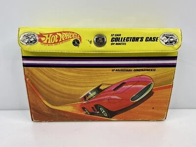 Vintage 1968 Hot Wheels 12 Car Collector’s Case Yellow USA - Image 1 of 4