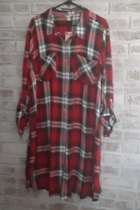 Cato NWT Tartan Plaid Tunic Sz 22/24W Tab Sleeve Versatile - Picture 1 of 8