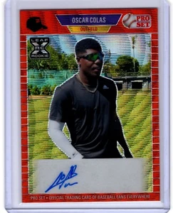 OSCAR COLAS 2021 Leaf Pro Set Metal Baseball RED WAVE XRC AUTO - Picture 1 of 3