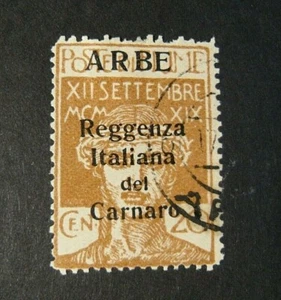 ITALIA ITALY FIUME ARBE 1920 " Valore con SVR grande"20c varietà Used - Picture 1 of 1