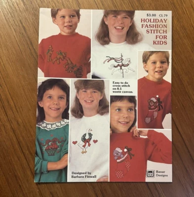 Holiday Fashion For Kids Waste Canvas Cross Stitch 1987 Finwall Goose Teddy - Image 1 of 3