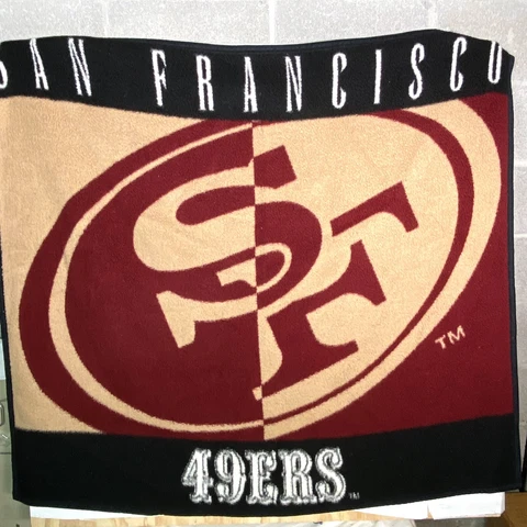 Biederlack Vintage San Francisco 49ers Blanket Stadium Throw Made USA 50” X 54” Cover