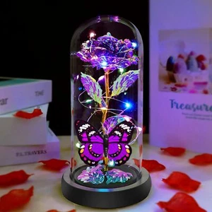 Birthday Gifts Mothers Day Flowers Gifts Wife Grandma Sister Purple Butterfly - Picture 1 of 6