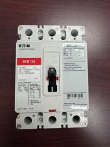 EHD3015 EHD 3Pole 15Amp 480Volt Bolt-On EATON Cutler Hammer Circuit Breaker NEW - Picture 1 of 8
