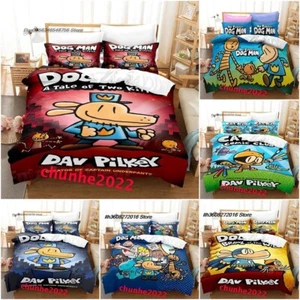 Dog Man And Cat Kids 3D Bedding Set Duvet Cover Single Double King Gift 2/3PCS - Picture 1 of 20