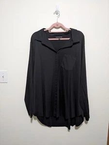 Ryan Wylde Damen Übergröße 3X 22/24 schwarz Business Bluse Arbeit Langarm Oberteil - Bild 1 von 5