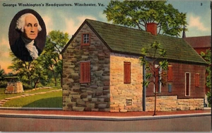 Postal Cuartel General de George Washington Winchester Virginia Lino Sin Publicar - Imagen 1 de 2