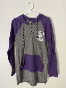 Vikings NFL Team Apparel Logo Lightweight Pullover Hood Sz Small - Picture 1 of 5