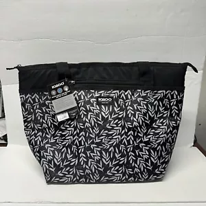 Igloo Cooler Tote Bag Black White Silhouette Tropical Print Easy Clean 30 Cans - Picture 1 of 2