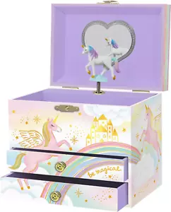 Musikalisches Einhorn-Schmuckkästchen Für Mädchen – Kinderspieluhr Mit Drehendem - Bild 1 von 12