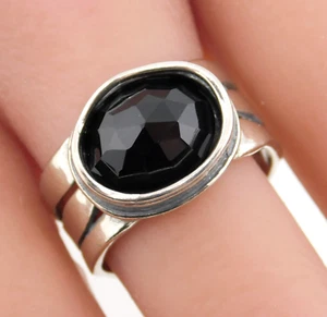 Anillo Didae Plata de Ley 925 Facetado Ónix Estilo Rústico Talla 8.75 - Imagen 1 de 11