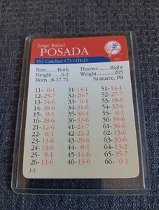Jorge Posada Card New York Yankees 2000 APBA Game Card Rare - Picture 1 of 2