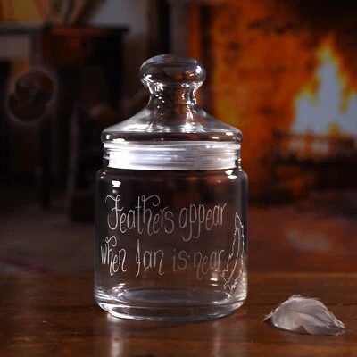LUMINARC Personalised Glass Jar for collecting Feathers appear when loved ones are near