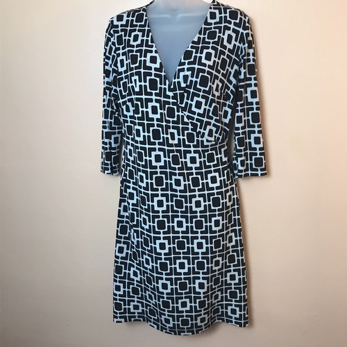 Abito ALYX bianco e nero geometrico avvolgente M carriera casual