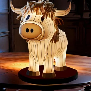 Cow Table Lamp Farmhouse Cow Night Light, Cute Animal Table Lamp, Animal Night - Picture 1 of 12