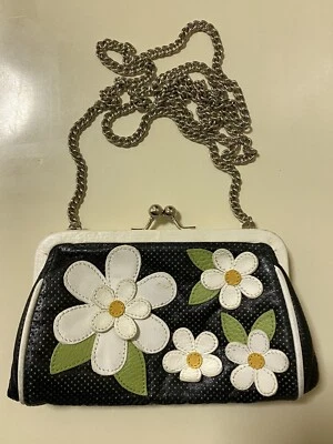 ISABELLA FIORE FLORAL LEATHER CROSSBODY CLUTCH PURSE - Image 1 of 4