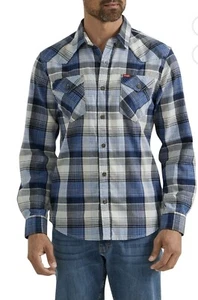Wrangler Men’s cowboy wash NEW with tags plaid shirts long sleeve slim fit A3 - Picture 1 of 40