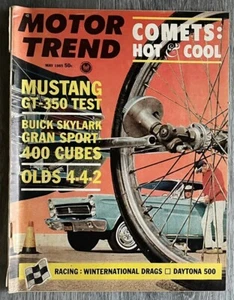May 1965 MOTOR TREND ~ MUSTANG GT-350, Comet Caliente Cyclone, Cutlass 442 TESTS - Picture 1 of 11