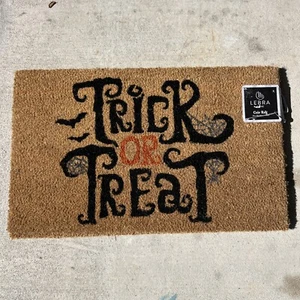 Coir Rug Trick or Treat Halloween Door Welcome Mat 17"x28" 5/8" Thick NEW W Tags - Picture 1 of 3
