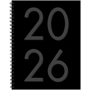 Black 2026 8.5" x 11" Weekly Monthly Softcover Planner - Picture 1 of 6