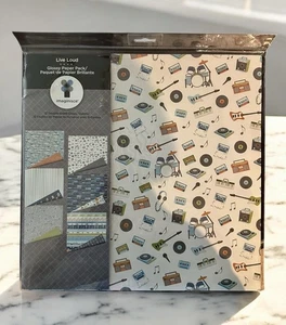 LIVE LOUD Glossy Paper Imaginisce 12 Sheets 12” sq. /11 Sheets ROCKSTAR Stickers - Picture 1 of 3