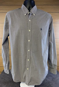Polo Ralph Lauren schwarz-weißes Hemd mit Gingham-Karo und Knopfleiste Größe L - Bild 1 von 7