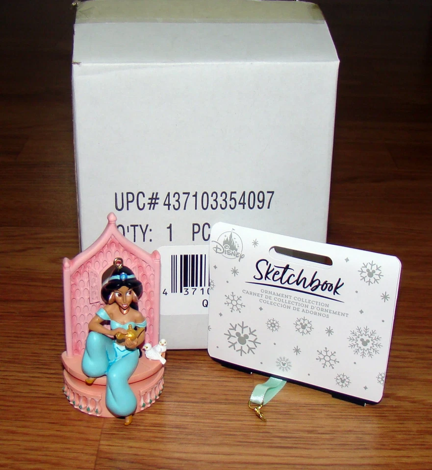 Disney Sketchbook Ornament Princess Jasmine from Aladdin Pink Chair Bench 2024