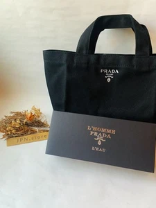 PRADA Tote Canvas Bag Black Women's Mini Bags New Japan Novelty 2024 With Box - Picture 1 of 17