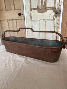 Vintage grande Poissonnière francese in rame - bollitore pesce bracconiere trogolo fioriera - Foto 1 di 14