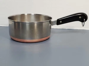 Revere Ware 1801 Kupfer plattiert Edelstahl Doppelring 2 Quart Soßenpfanne Topf OHNE DECKEL - Bild 1 von 7