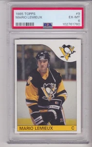1985-86 Topps #9 Mario Lemieux ROOKIE PSA 6 Pittsburgh Penguins RC HOF QUEBEC - Picture 1 of 2