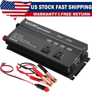 6000W Power Inverter DC 12V - 110V AC Car RV Sine Wave Solar Converter LCD - Picture 1 of 20