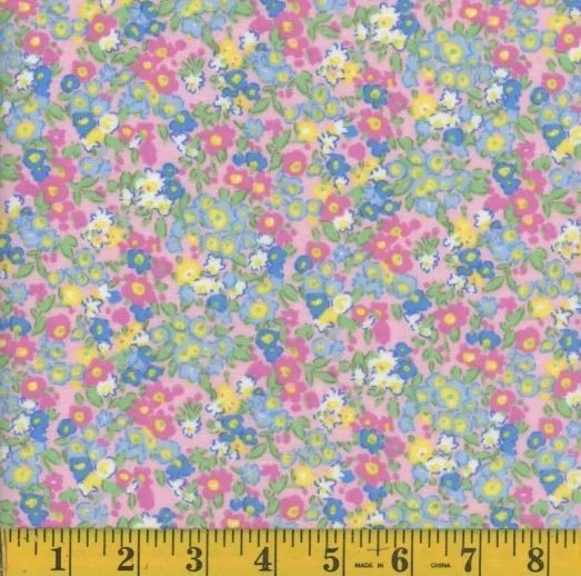 MOOK FABRICS Flannel Floral Flowers Emmy Pink Flannel Fabric by Yard D280.57