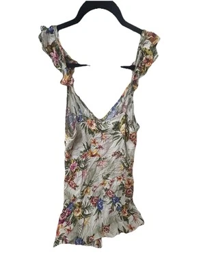 Nueva camiseta sin mangas floral bordada Xhilaration con etiquetas grande para mujer Foto 1 de 4