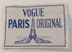 Vintage VOGUE PARIS Original sewing designer fashion clothing label Eiffel Tower - Picture 1 of 2