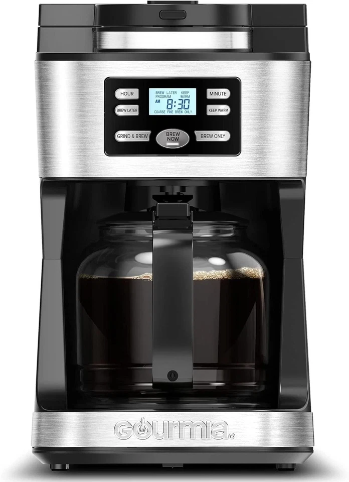 Gourmia Digital Coffee Machine 12-Cup Large Coffee Maker Integrated Coffee Grind - Image 1 of 1