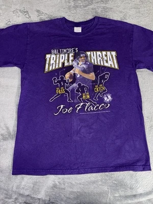 Vintage Baltimore Ravens Joe Flacco Mens T-Shirt Size Medium Purple  - Image 1 of 4