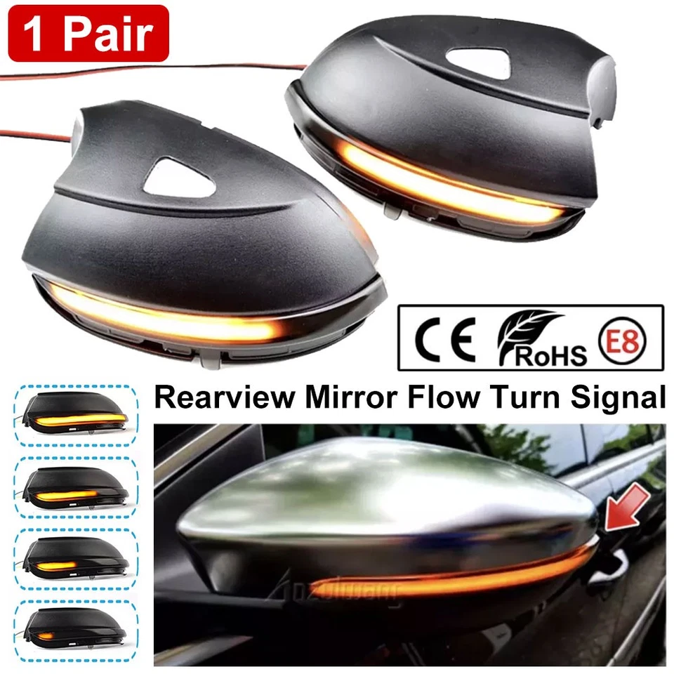 2x Schwarz LED Spiegelblinker Aussenspiegel für VW Passat CC B7 EOS Jetta MK6 - Bild 1 von 4