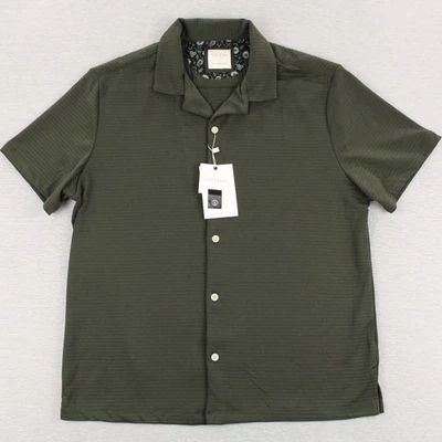 Cactus Man Ricky Singh Short Sleeve Button Up Shirt Mens XL Green Poly Stretch - Image 1 of 4