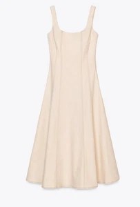 Zara Denim Midi Dress Size L - Picture 1 of 7