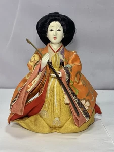 Antike japanische Hina Ningyo Frau Samurai Puppe  - Bild 1 von 8